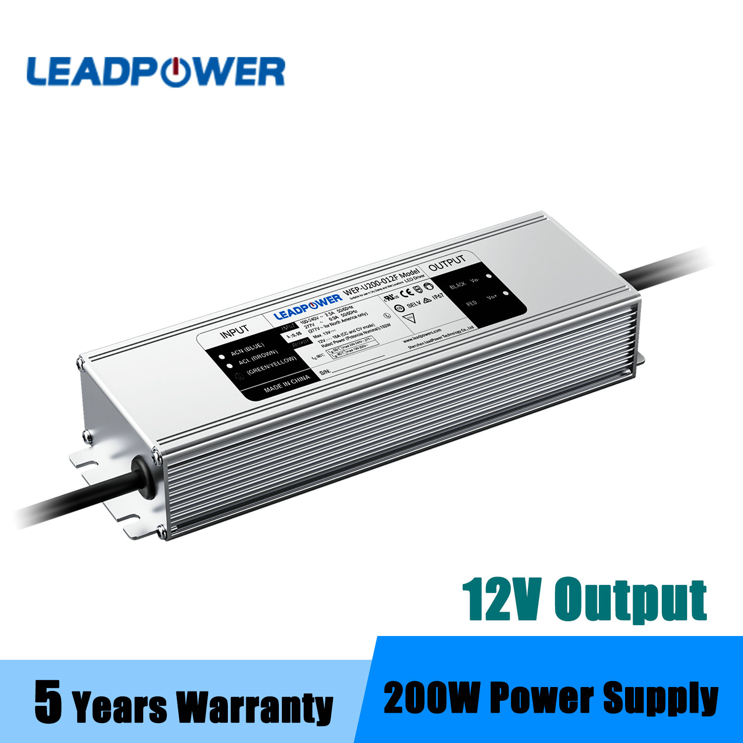 WEP-U200-012F Waterproof LED Power Supply