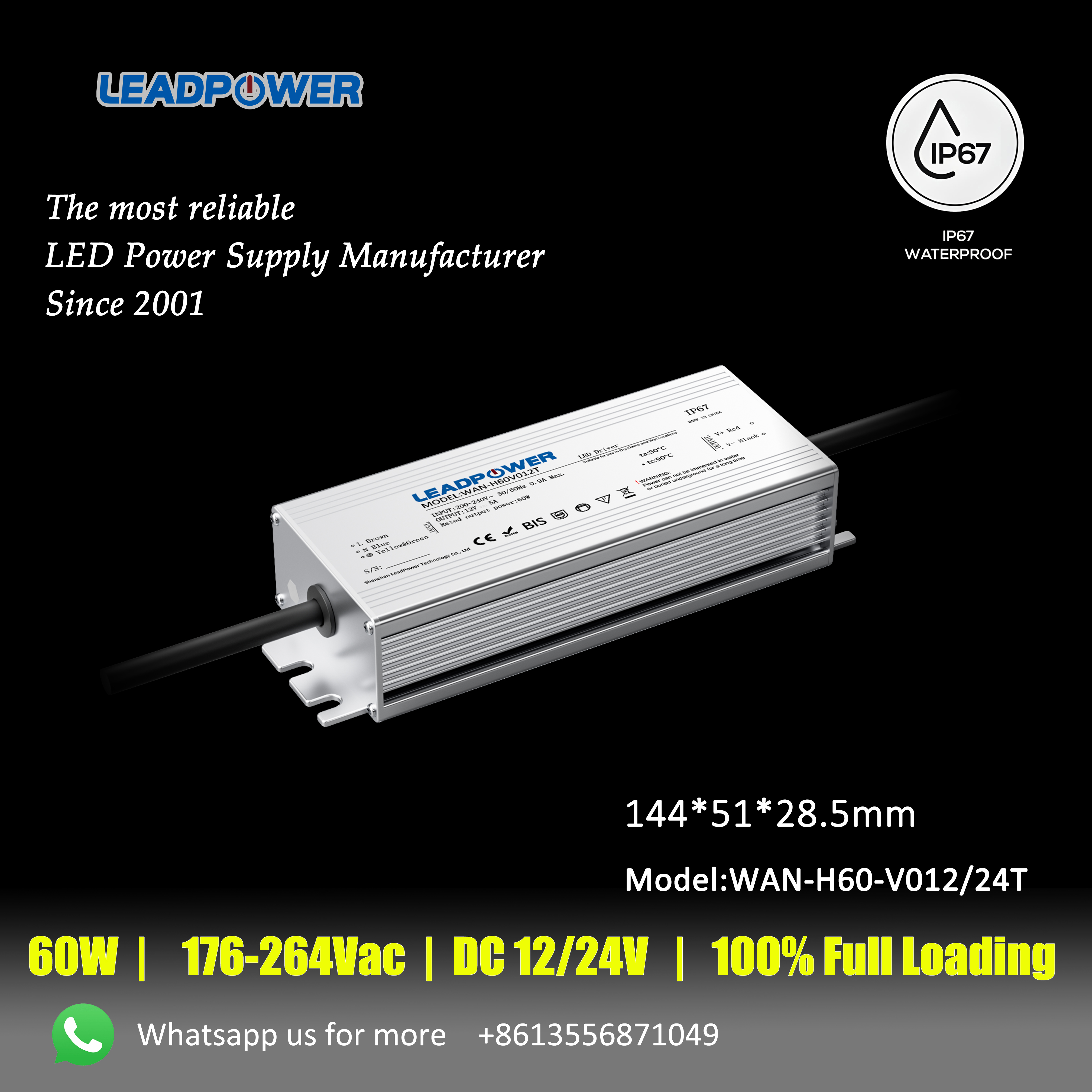 WAN-H60 LED Waterproof Power Supply