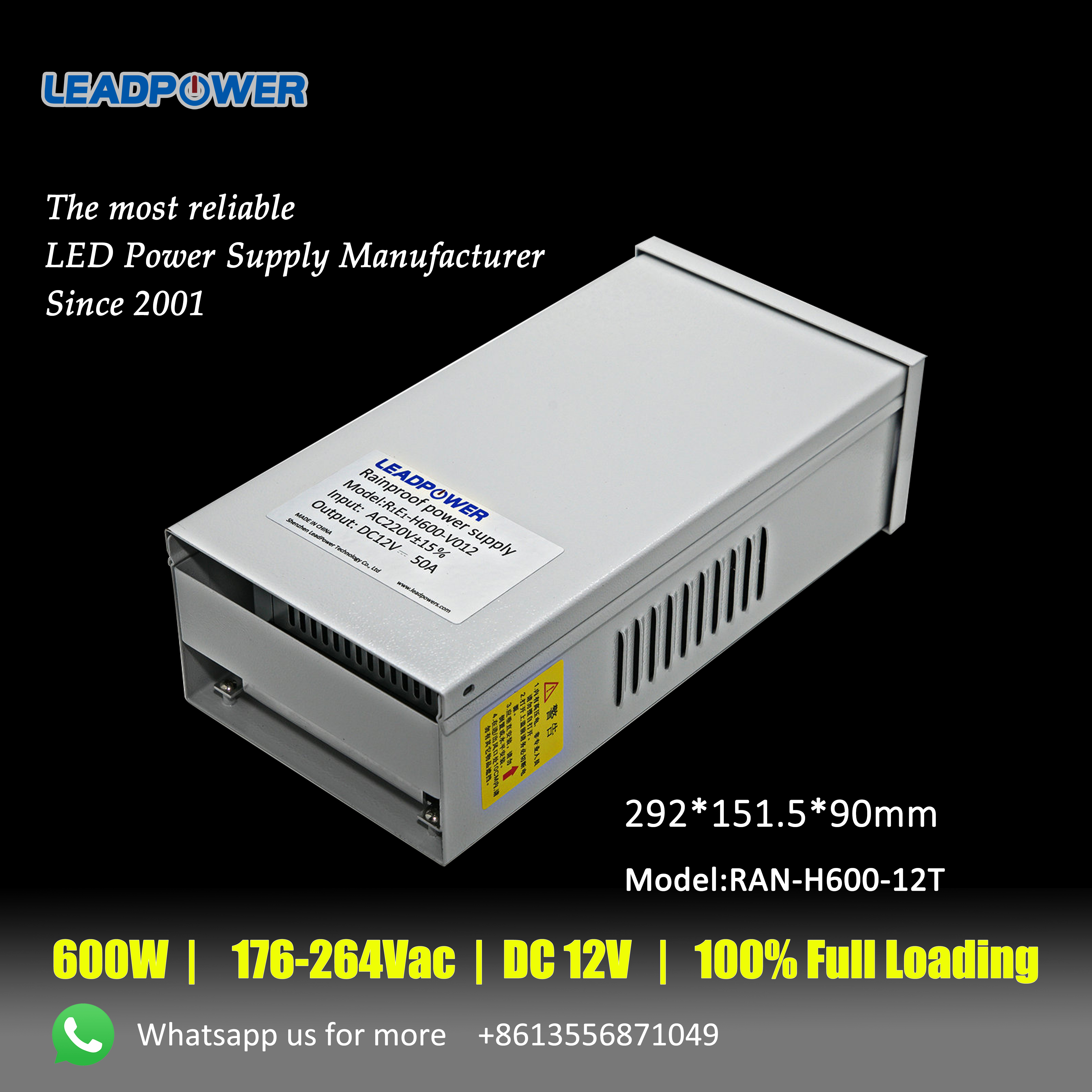 RAN-H600 Series Rainproof LED Power Supply 