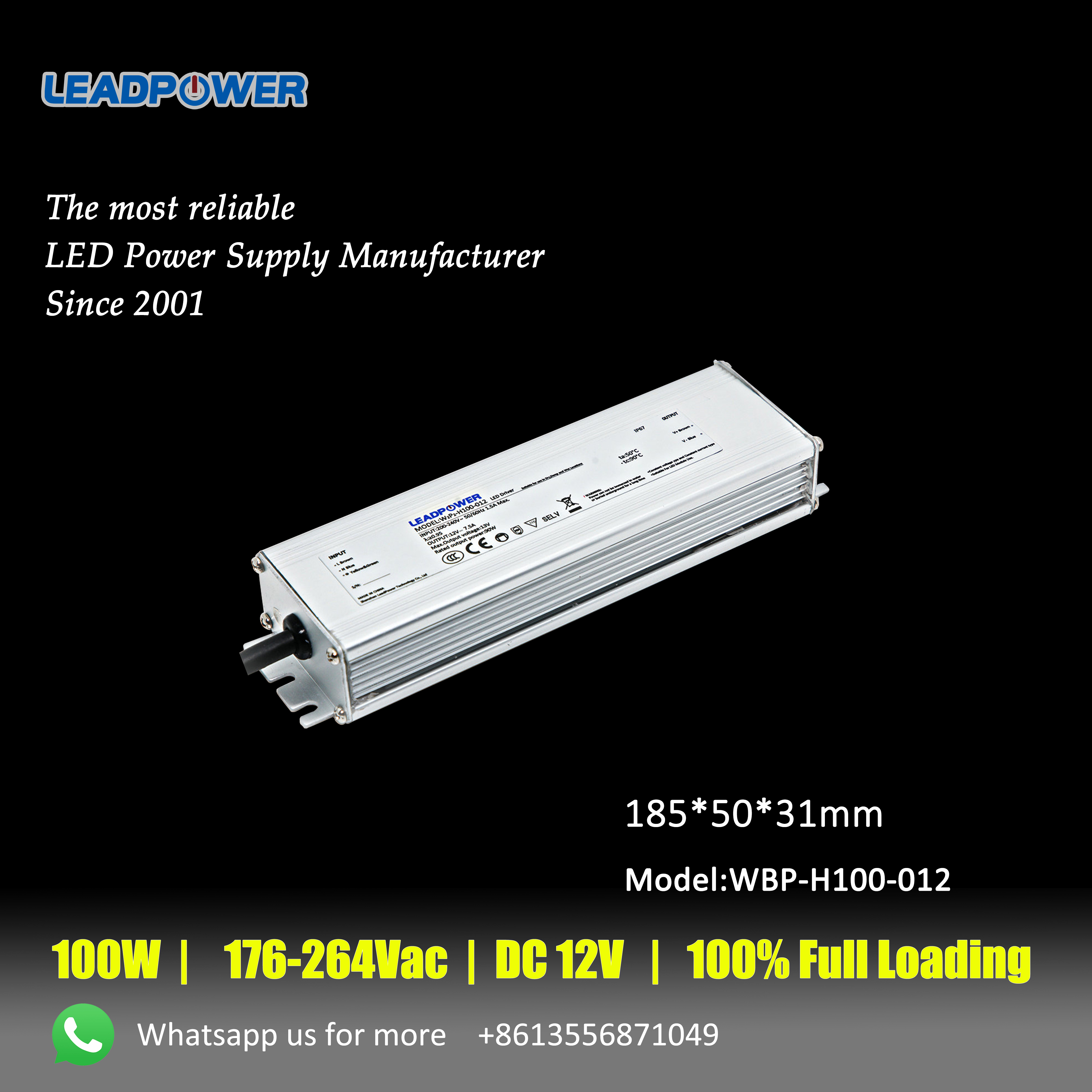 WBP-H100 Series  Waterproof LED Power Supply