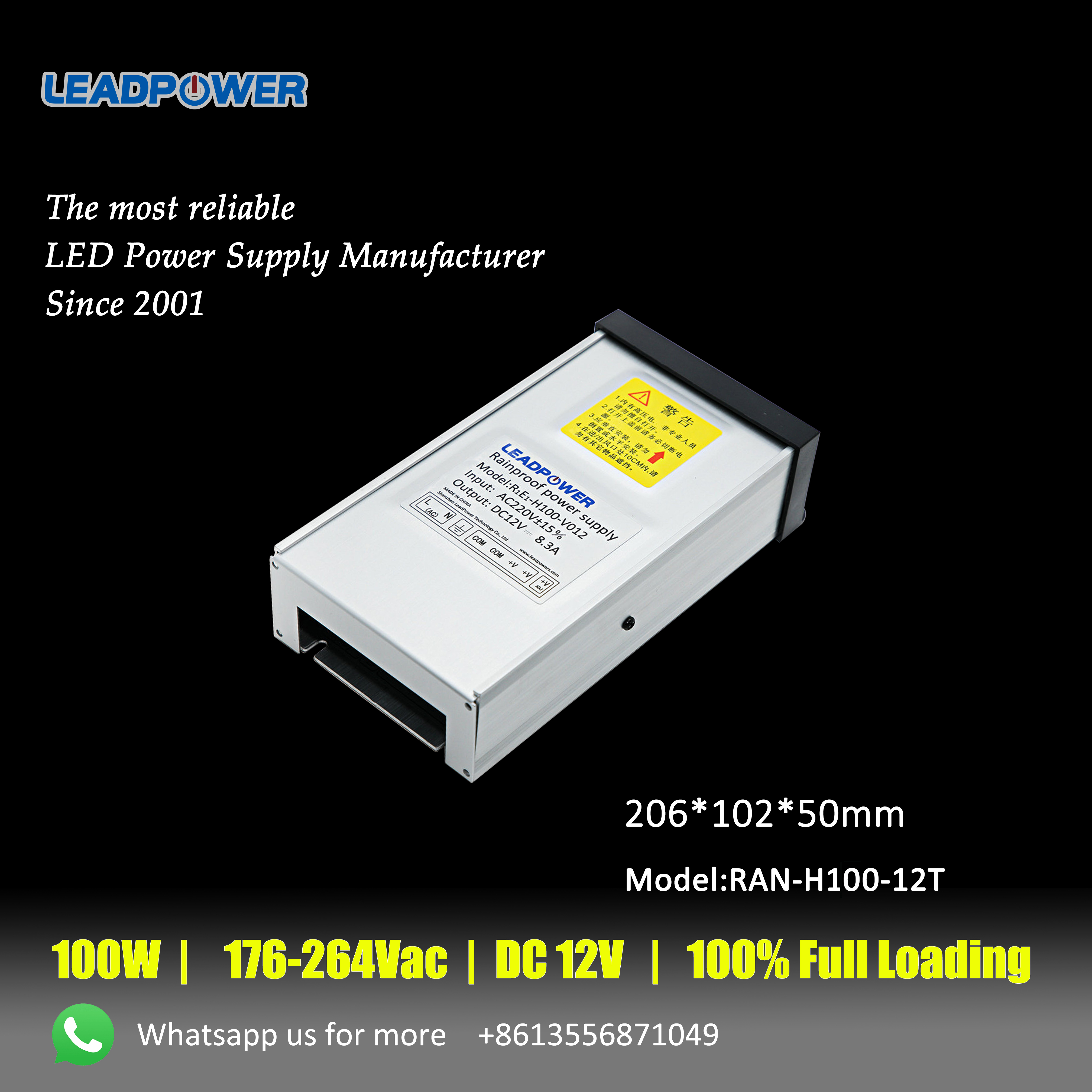 RAN-H100 Series Rainproof LED Power Supply