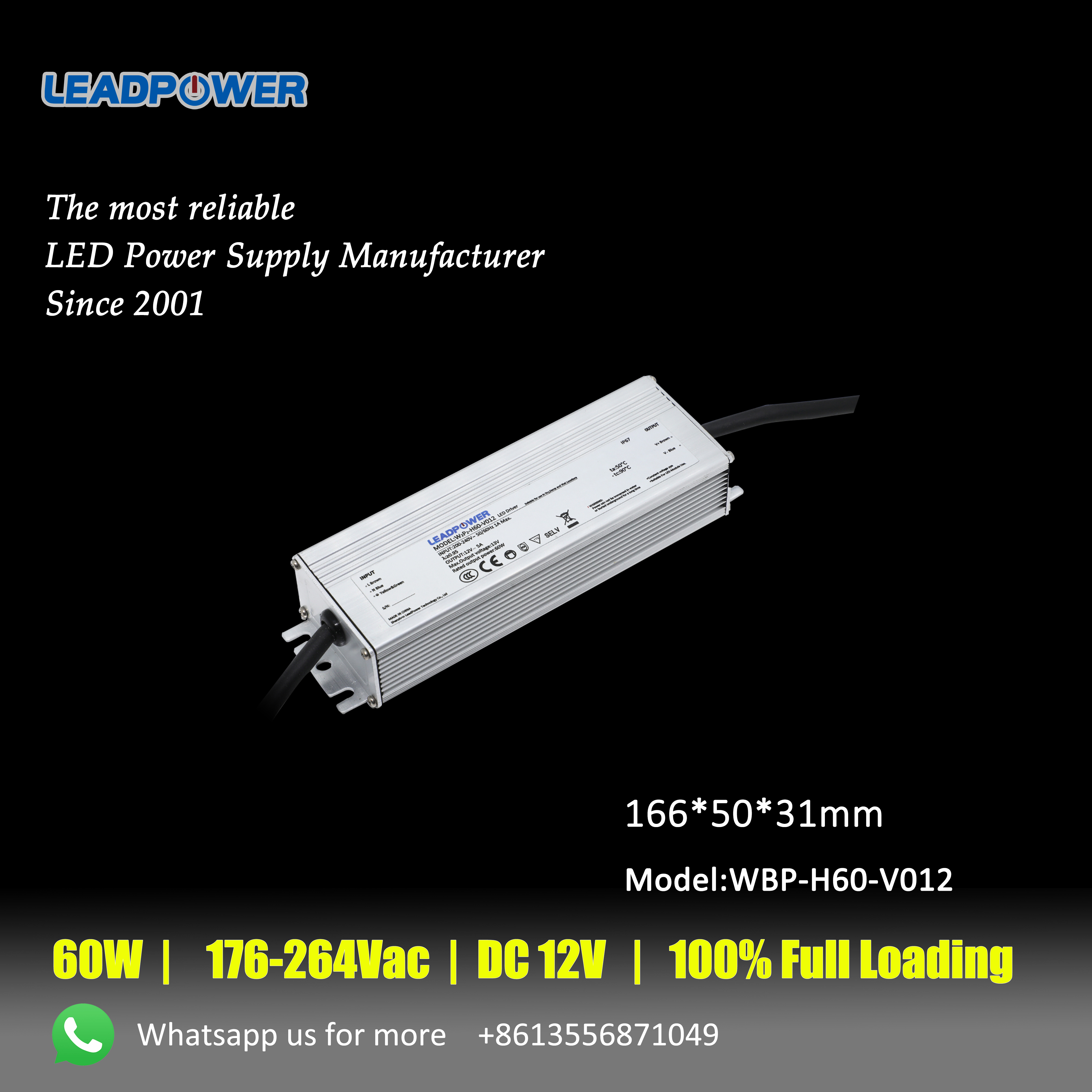 WBP-H60 Series  Waterproof LED Power Supply 