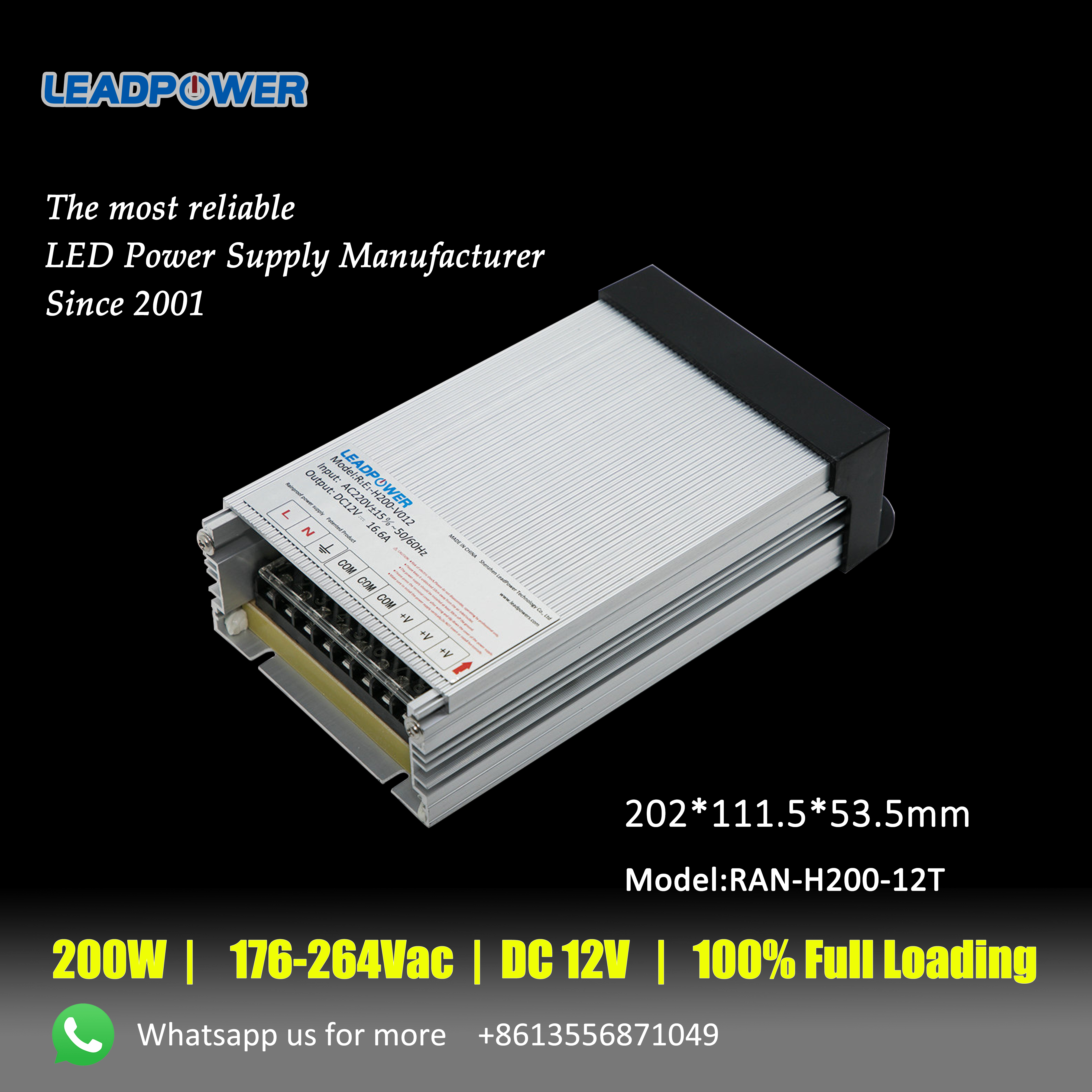 RAN-H200 Series Rainproof LED Power Supply