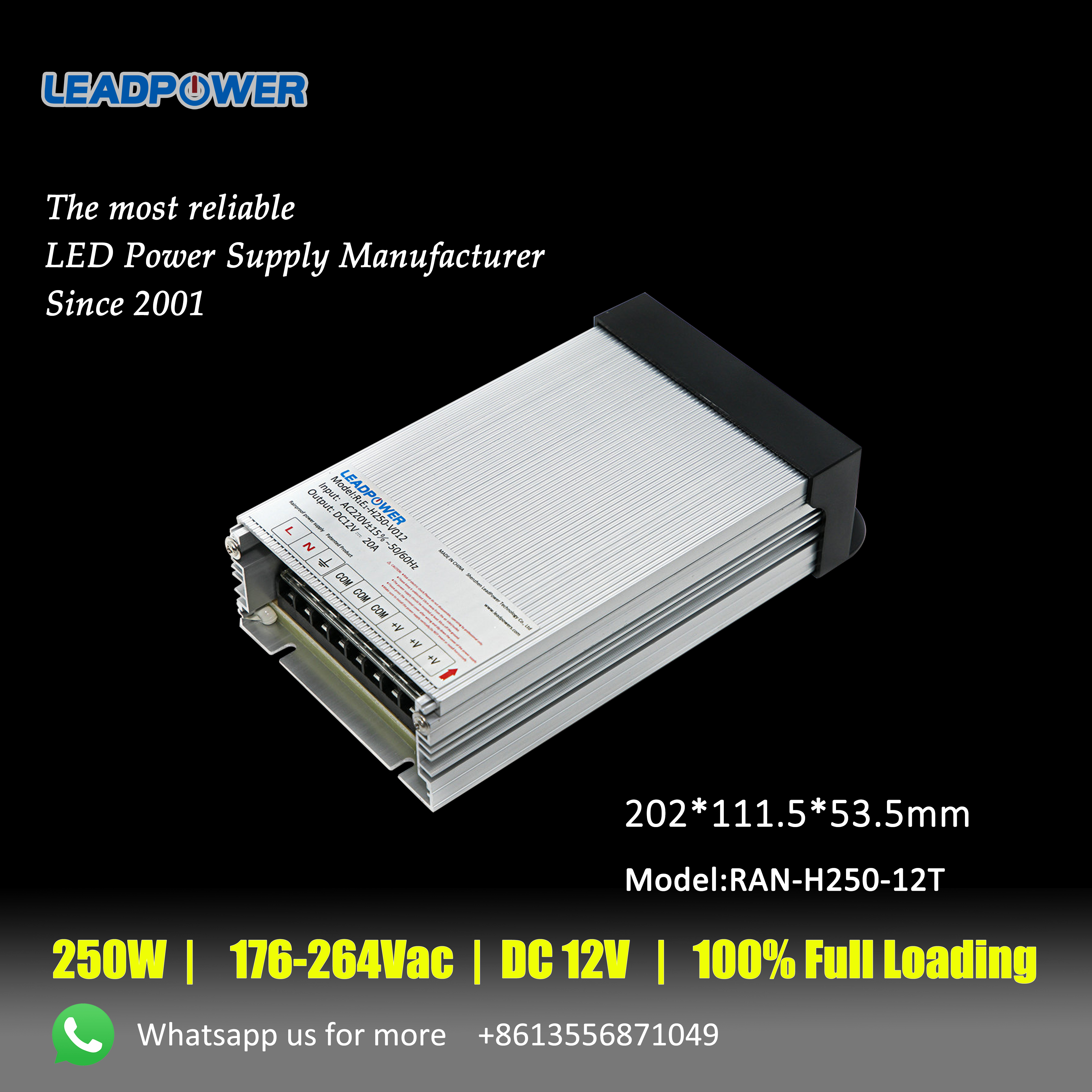 RAN-H250 Series Rainproof  LED Power Supply 